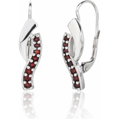 Český Granát Jan Kos jewellery stříbrné náušnice 13113845004
