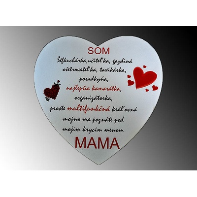 Tabuľka drevená srdce 30cm Mama