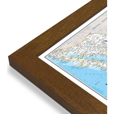 National Geographic Mexiko - nástěnná mapa Classic 90 x 60 cm Varianta: mapa v dřevěném rámu, Provedení: Pegi tmavý ořech