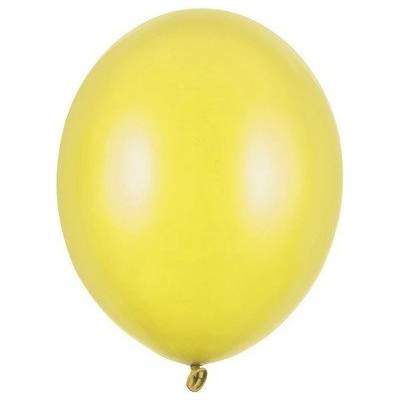 Party Deco Латексови Балони Металик, Лимонено Жълто, 12см (sb5m-084)