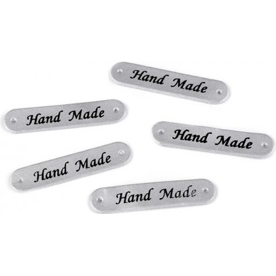 Cedulka Hand made - stříbrná