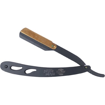 Nishman Straight Razor britva na vymeniteľné žiletky, polovičná čepeľ, čierno-zlatá