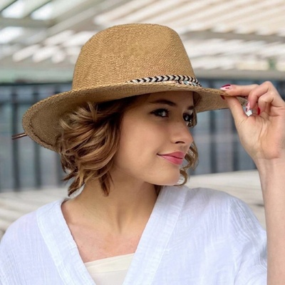 Krumlovanka dámský letní Fedora klobouk Boho AA-6H83
