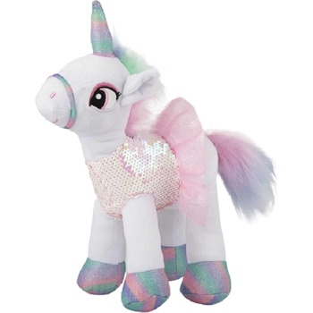 Амек Тойс Плюшена играчка Амек Тойс - Еднорог с рокля с пайети, бял, 24 сm (010825-1)