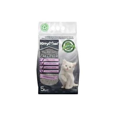 Kittymax kočkolit bezprašný bílý bentonit Lavender 5 l