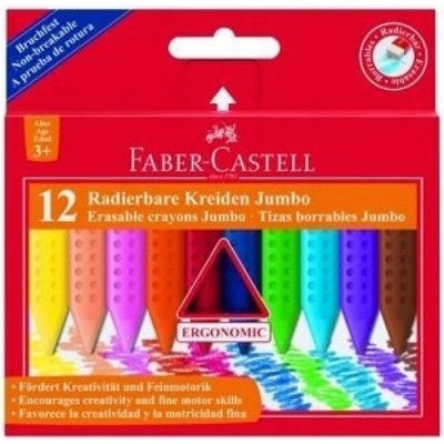 FABER-CASTELL Voskovky trojhranný tvar "Jumbo Grip" 12 rôznych farieb