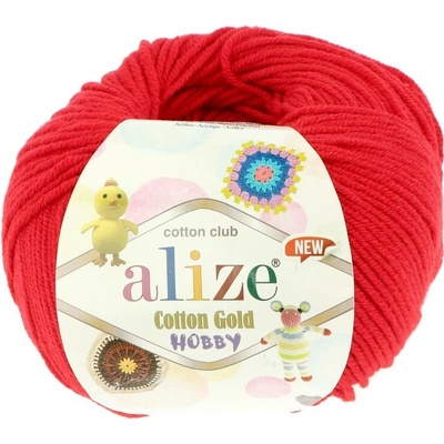 Alize Cotton Gold Hobby New 56 červená