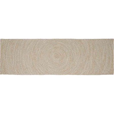 vidaXL Килими за помещение Естествено и бяло 80 x 250 cm юта (42010599)