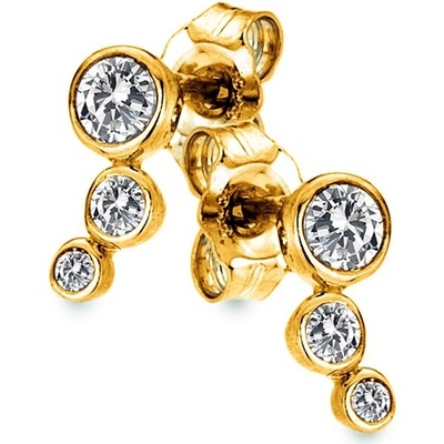 Hot diamonds pozlátené náušnice s diamantmi Gemstone DE833