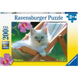 Ravensburger Пъзел Ravensburger от 200 XXL части - Бяло коте (13289) - baby
