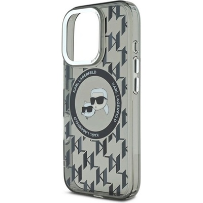 CG Mobile iPhone 16 Pro Max KARL LAGERFELD IML MONOGRAM K&CH HEADS MAGSAFE Силиконов удароустойчив протектор за телефон, MagSafe, ЧЕРЕН KLHMP16XHMCKMHK (KLHMP16XHMCKMHK)