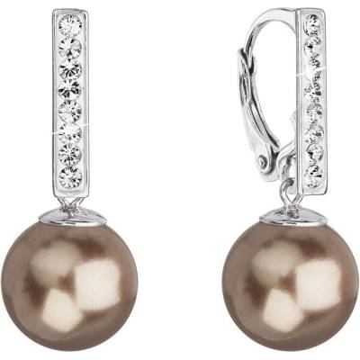 Pavona Stříbrné visací náušnice se Swarovski perlou a krystaly 71121.3 bronze