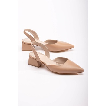 Moda Trend Дамски сандали с ток - Бежови #370754 (370754_Бежов)