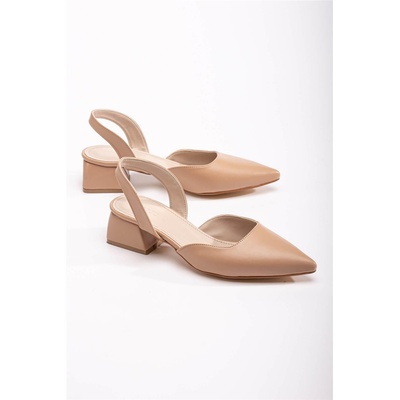 Moda Trend Дамски сандали с ток - Бежови #370754 (370754_Бежов)