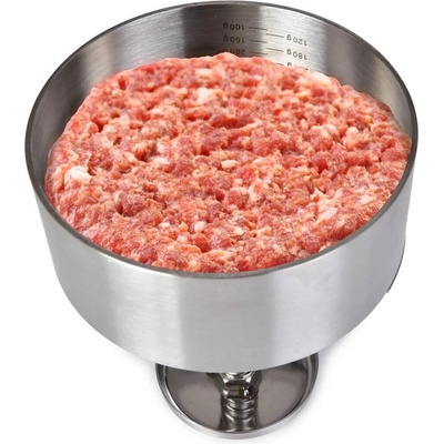 VEYRA Nerezový lis na hamburgery s mierkou 11 cm