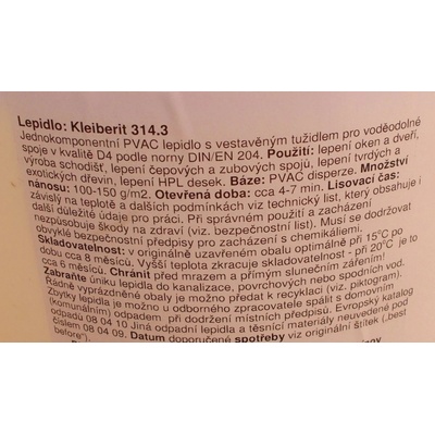 KLEIBERIT 314 vodovzdorné lepidlo 10 kg