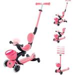 Globber Тротинетка 5 в 1 globber go up baby learn 360° flash lights, розова (844-210) Тротинетка, скутер