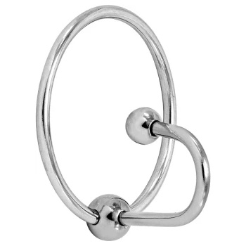 Image 1 of Locked Стоманен пенис пръстен със стопер Locked End Torc