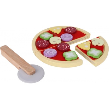 Ecotoys dřevěná pizza na krájení
