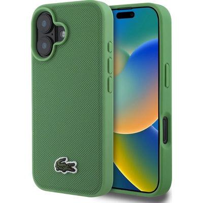 Lacoste Iconic Petit Pique тъкано лого MagSafe калъф за iPhone 16 зелен (LCHMP16SPVCN)