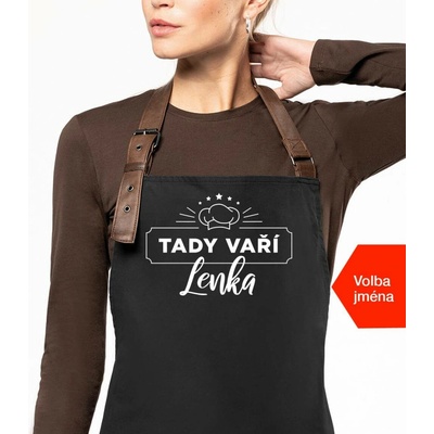 Kariban HobbyTriko Zástěra pro ženy se jménem EXCLUSIVE Tady vaří.. Černošedá
