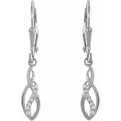 INFINITYSILVER Stříbrné náušnice visací zirkonové OE409