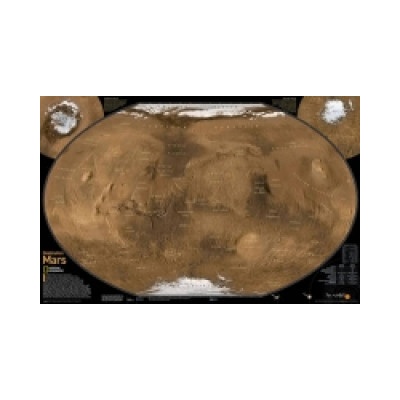 National Geographic: Destination Mars: 2 Sided Wall Map (31.25 X 20.25 Inches)