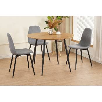 ЕВРОМАР Кръгла трапезна маса liam натурален дъб / черно