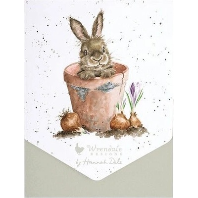 Sada prianí s obálkou "Flower Pot" 8 ks Wrendale Designs - králik v kvetináči