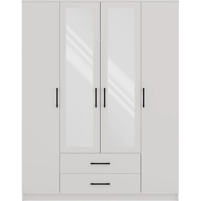 Topeshop ROMANA 160 BIEL 11 polic 4 dveře Bílá