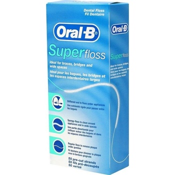 ORAL-B Конец за почистване на зъби зъби без восък Oral-B SUPER FLOSS, 50 къса (1100015834)