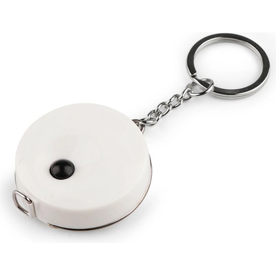 Svinovací metr / přívěsek na klíče německá kvalita, délka 150 cm bílá 10 ks