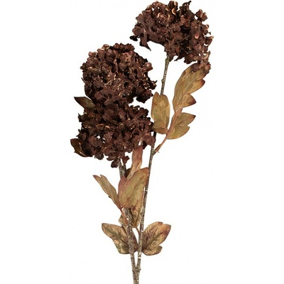 Dekorace hnědá umělá květina hortenzie - 10*8*76 cm - Clayre & Eef