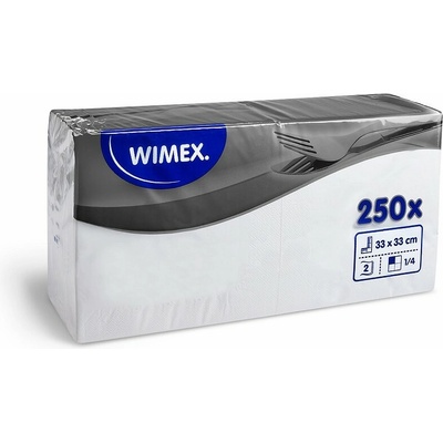 Wimex ubrousky 2V bílé 250ks 33x33cm