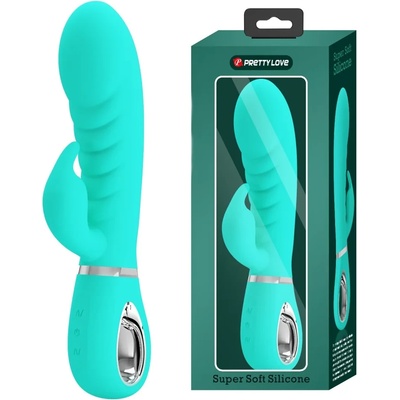 Вибратор с клитор стимулатор, супер мек, 20см. - Pretty Love Prescott Green (DEBRA01639)