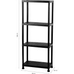 Smart storage СТЕЛАЖ PVC SMART STORAGE 136x60x30 4 РАФТА 20кг НА РАФТ ЧЕРЕН (1806030420PLBK)