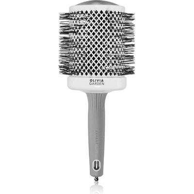 Olivia Garden Expert Shine Wavy Bristles White&Grey Четка за коса průměr 80 mm