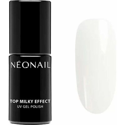 NeoNail _Top Milky Effect Krémový mléčný hybridní vrchní lak s poloprůhledným krytím 7,2 ml