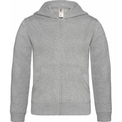 B&C Collection Hooded Full Zip /kids Heather Grey