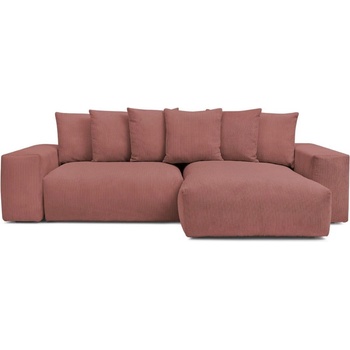 Bobochic Розов сгъваем/с място за съхранение ъглов диван от рипсено кадифе Voltaire - Bobochic Paris (WT-DONE-NRPU-W_1 P1140)