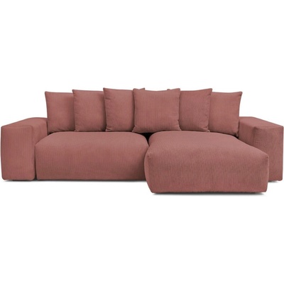 Bobochic Розов сгъваем/с място за съхранение ъглов диван от рипсено кадифе Voltaire - Bobochic Paris (WT-DONE-NRPU-W_1 P1140)