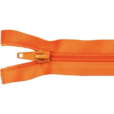 Pro Háčkování Spirálový zip dělitelný 80 cm oranžově rezavý