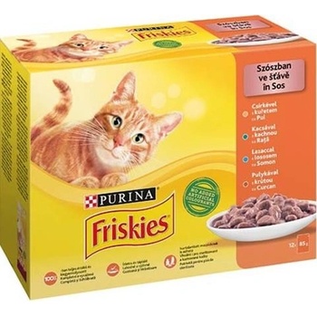 Friskies cat kura&kačica&losos&morka 12 x 85 g