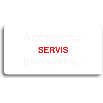 ACCEPT Piktogram SERVIS - bílá tabulka - barevný tisk bez rámečku