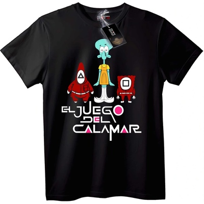 NOONEBRAND Тениска Squid Game x SpongeBob - 5XL, Black
