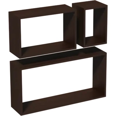 DOMAX ЕТАЖЕРКИ ПРАВОЪГЪЛНИ frs 1 600/380/170мм ВЕНГЕ К-КТ 3бр (67914 , 66654)