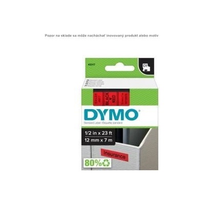 Dymo 45017 D1 12 mm červená čierna kompatibilná
