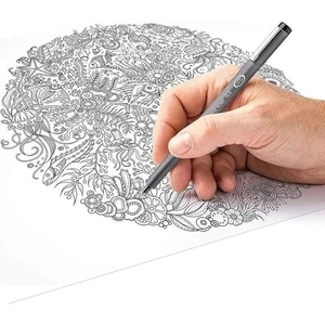 STAEDTLER Pigmentliner Penna Fineliner Nero 0.7 mm - astuccio da 10, 10 Pezzi, black - 308