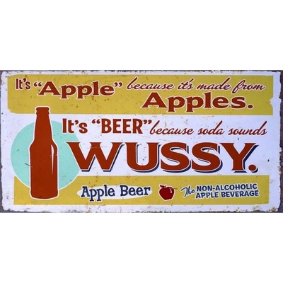 Ceduľa značka Apple Beer Wussy