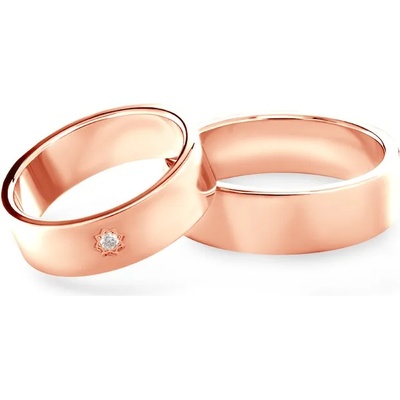 SAVICKI Сватбени халки: розово злато, плоски. 7 мм